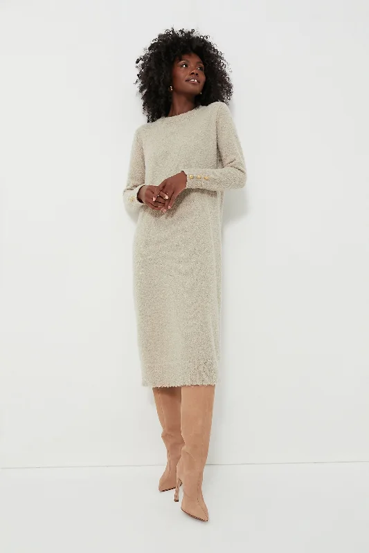 Tan Boucle Knit Nelle Dress Tunics Formal black