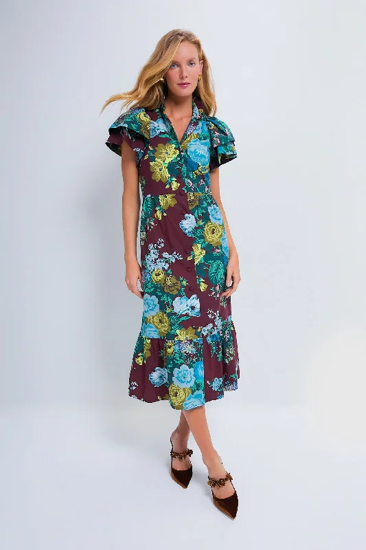 Oxblood Verdant Floral Alice Dress Tunics Running lightweight