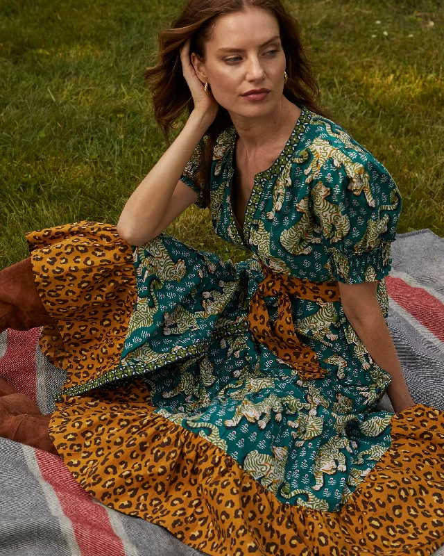 Tiger Queen - Grand Entrance Dress - Fern Forest Crew Neckline Sporty