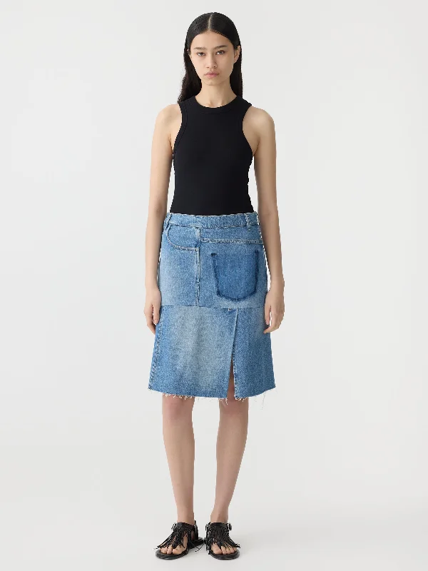 deconstructed denim skirt lace skirt intricate