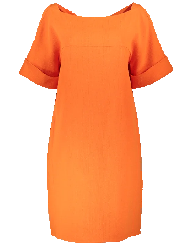 Bateau Back Tied Neckline Dress Tunics Fleece cozy