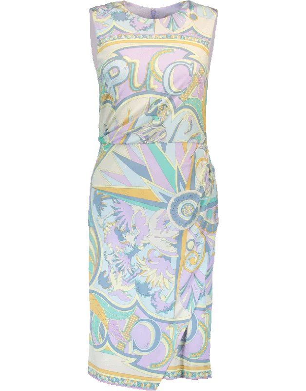 Miami Print Marilyn Dress Elegant Long Evening