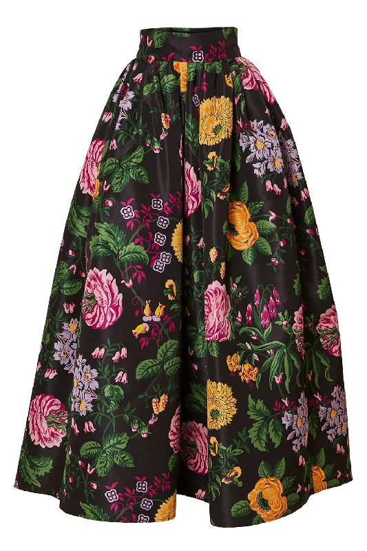 Full Floral Skirt linen skirt airy