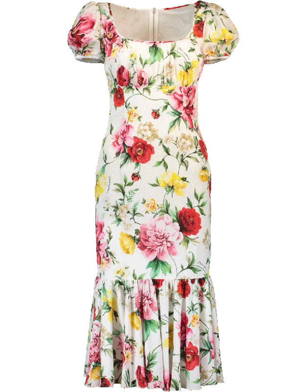 Floral Flounce Dress Tunics Top rated