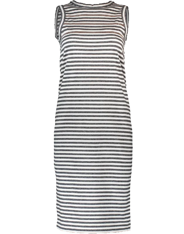 Jersey Striped Midi Dress Tunics Velvet soft