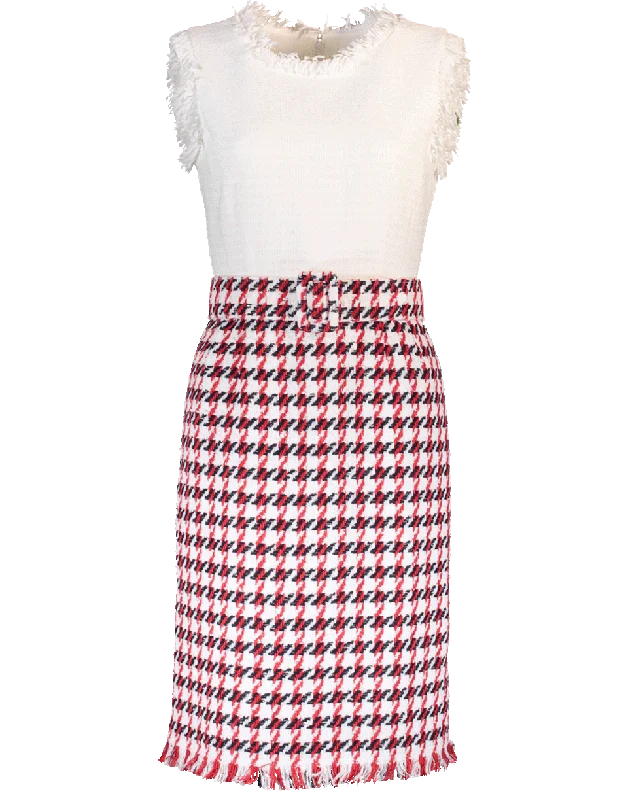 Houndstooth Dress With Ivory Top Tunics Corduroy durable