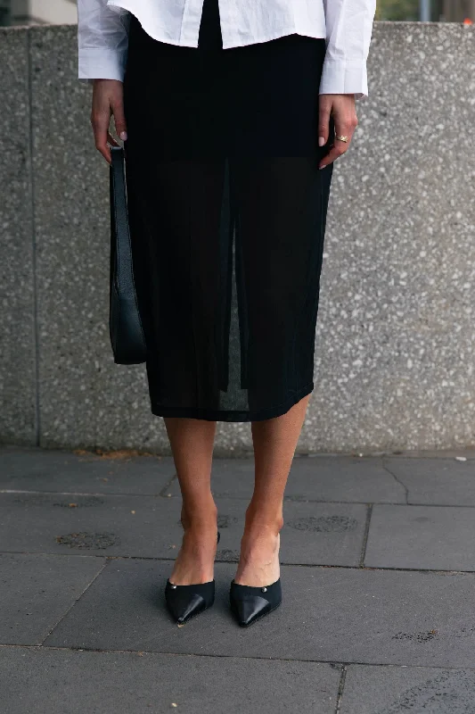 Jules Sheer Skirt - Black silk skirt luxurious