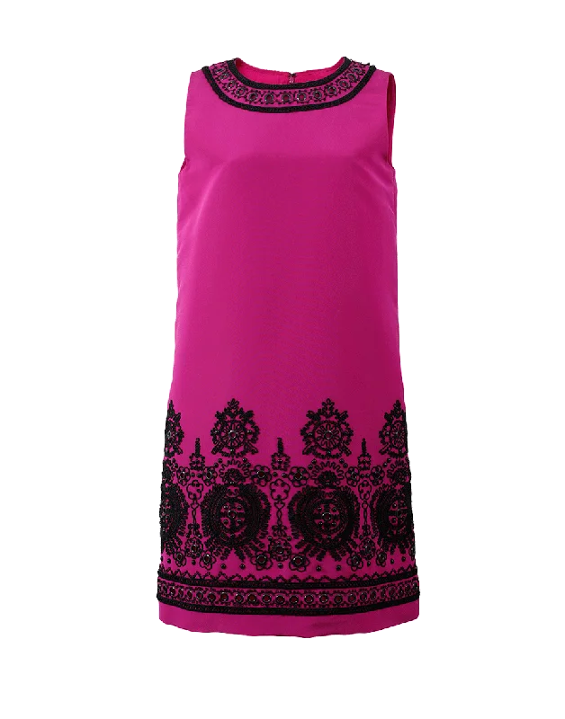 Faille Embroidered Dress Tunics Luxurious high-end