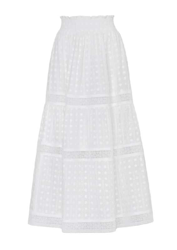 Angela Maxi Skirt in White linen skirt relaxed