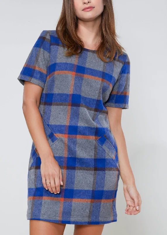 Buffalo Plaid Wool Blend Tee Dress Tunics Handmade artisanal