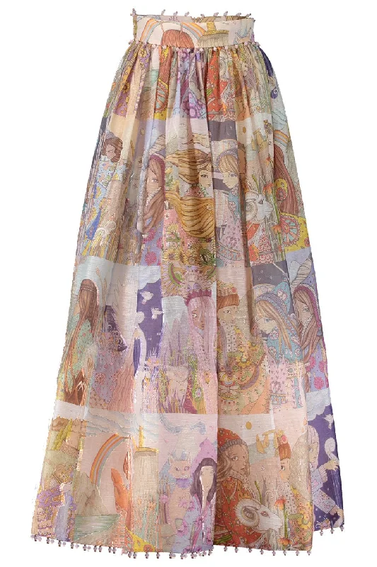 Kaleidoscope Zodiac Midi Skirt cashmere skirt soft