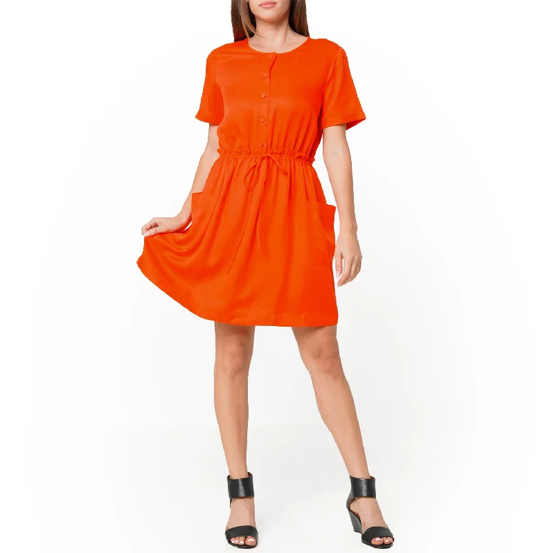 Women's Short Sleeve Utility Dress in Poppy Tunics Solid Classic