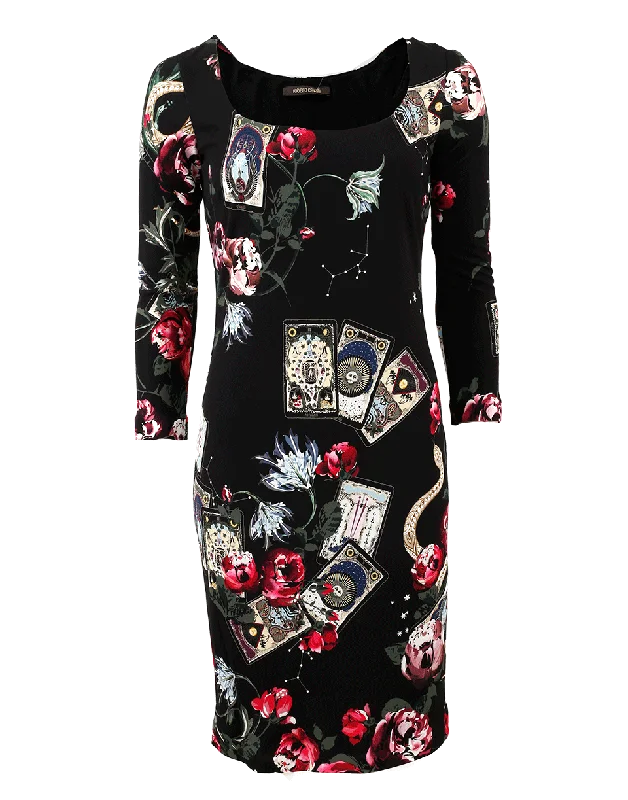 Mystic Garden Print Dress sweetheart Neckline Romantic