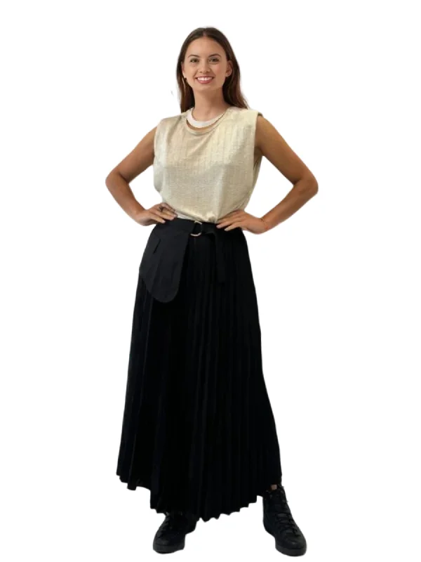 Enxin Pleated Chic Skirt ruffled skirt detail