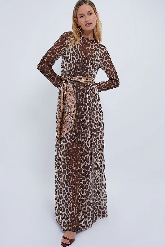 Chocolate Leopard Illustration Sheath Dress Tunics Chinos classic