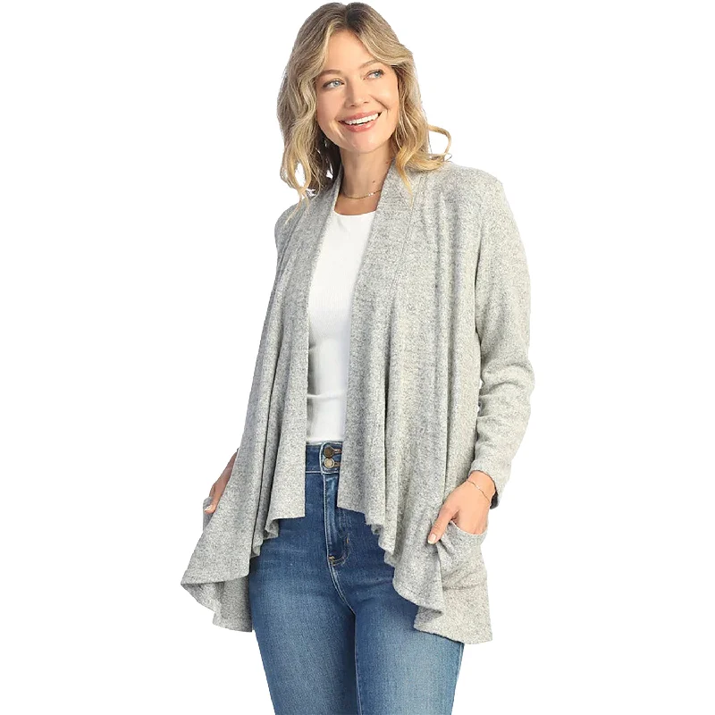 Women's Jess & Jane Draped Cardigan Heathered Grey Thin Thick Dense