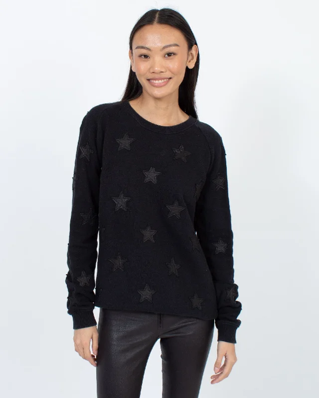 Black Pullover Sweater Textured Knit Design