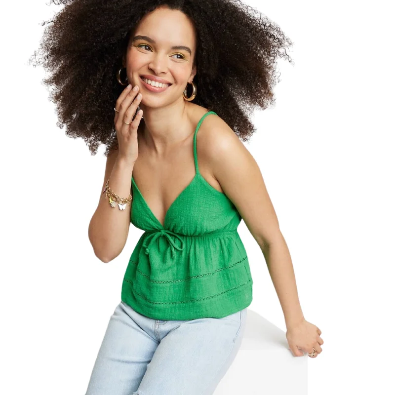 WILD FABLE - Tie-Front Tank Top workout tank top