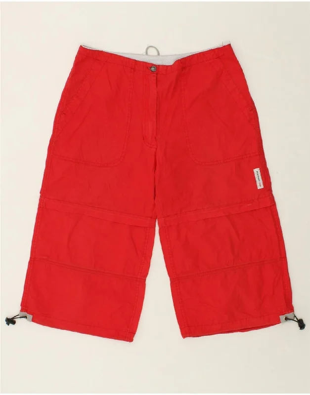 MURPHY & NYE Womens Straight Capri Trousers W31 L18 Red Cotton Trousers Yoga Stretchy
