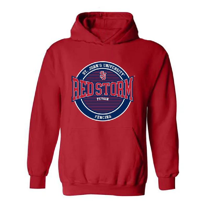 St. Johns - NCAA Women's Fencing : Nicole Feygin - Classic Fashion Shersey Hooded Sweatshirt Hoodie with Longline Fit Extended Stylish