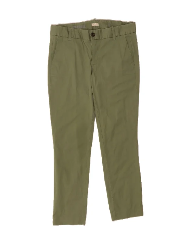 J. CREW Womens Frankie Slim Chino Trousers US 8 Medium W30 L28 Green Trousers versatile functional