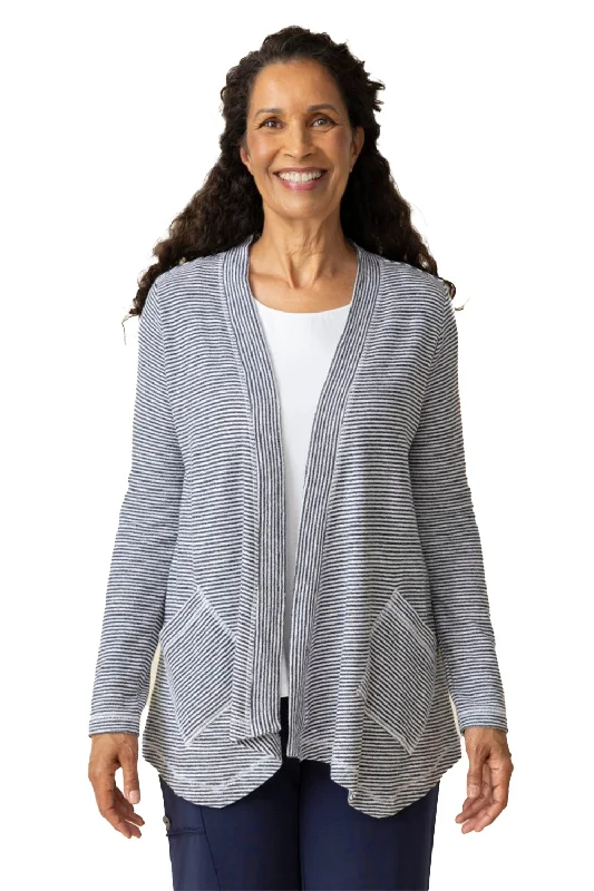 Women's Habitat Pasadena Stripe Resort Cardigan Black Mesh Blend Leather Blend Suede Blend