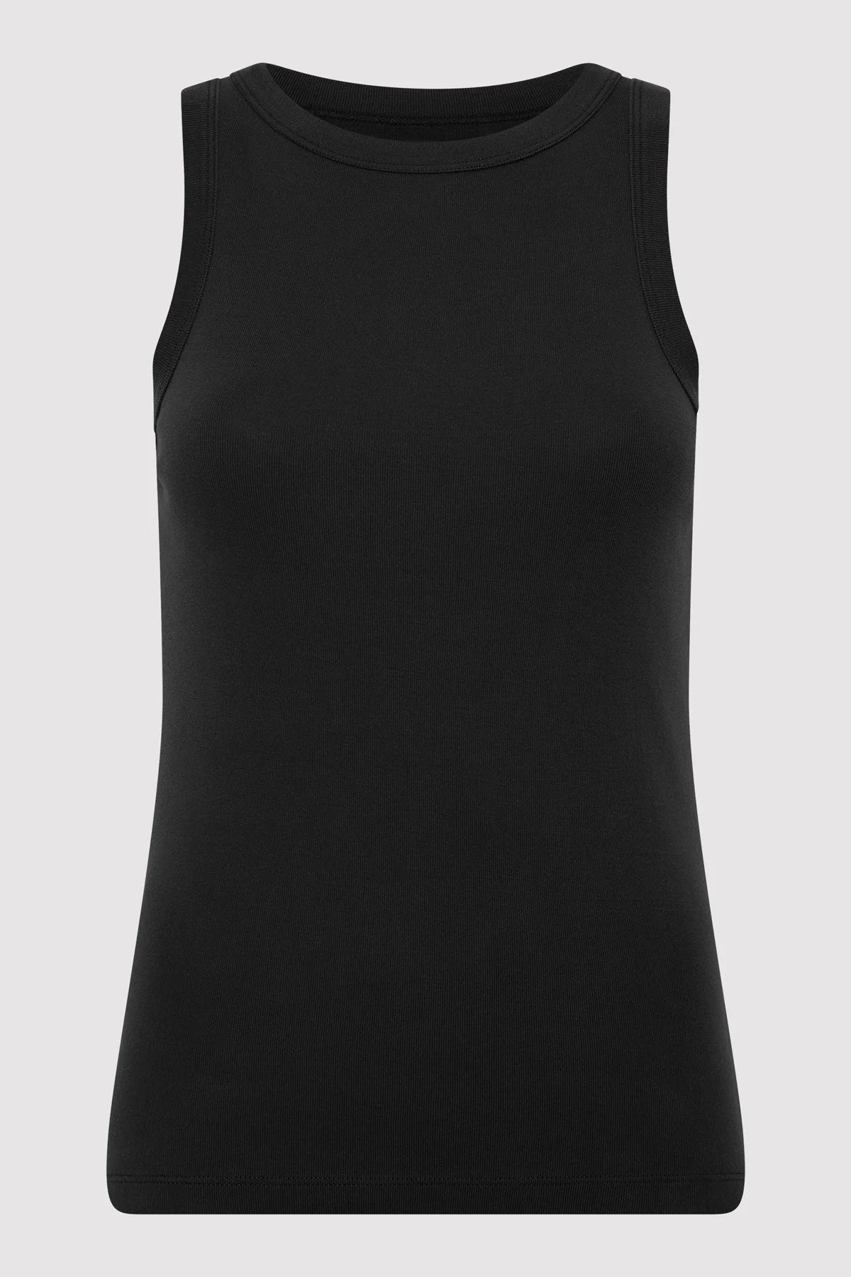 Organic Cotton Bateau Tank - Jet Black basic tank top