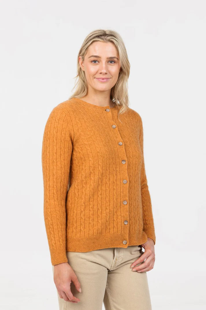 Native World Classic Cable Cardigan Terry Blend Velvet Blend Canvas Blend