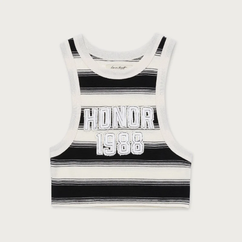 Womens 1988 Stripe Tank  - Black flowy tank top