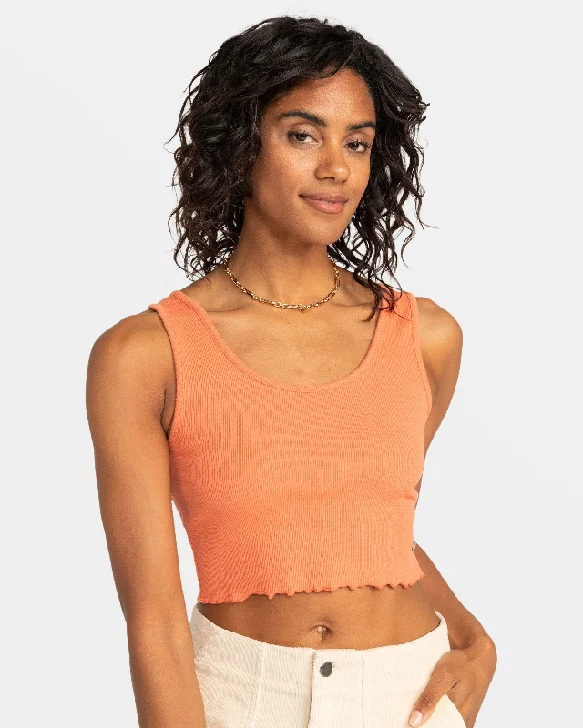 Keep It Wavy Ribbed Tank Top - Apricot Brandy turquoise tank top