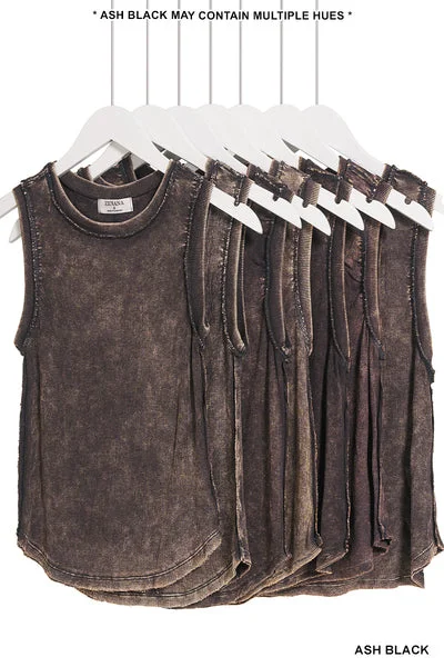 Washed Ash Black Tank Top relaxed fit tank