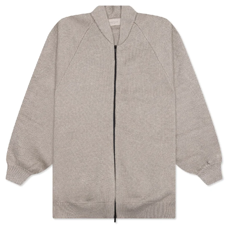 Essentials Women's Cardigan - Dark Oatmeal Lightweight Heavyweight Midweight