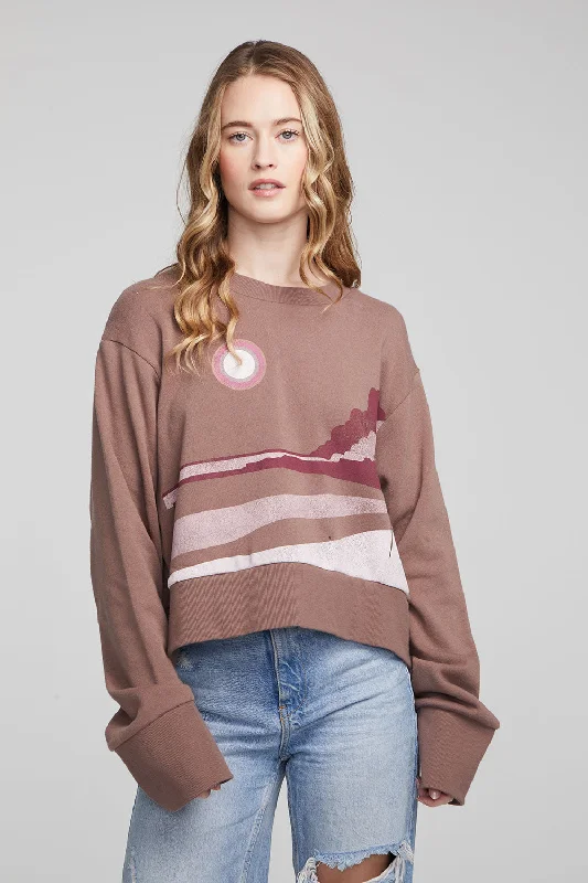 Abstract Beach Pullover Flare Sleeve Stylish