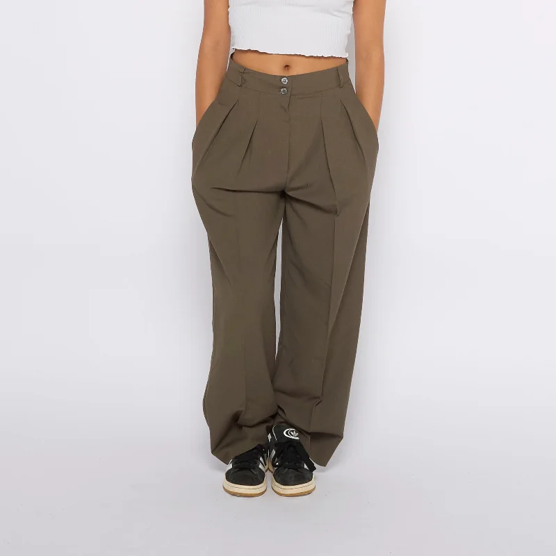 High Waisted Wide Leg Trousers - UK 8 Trousers fashionable chic