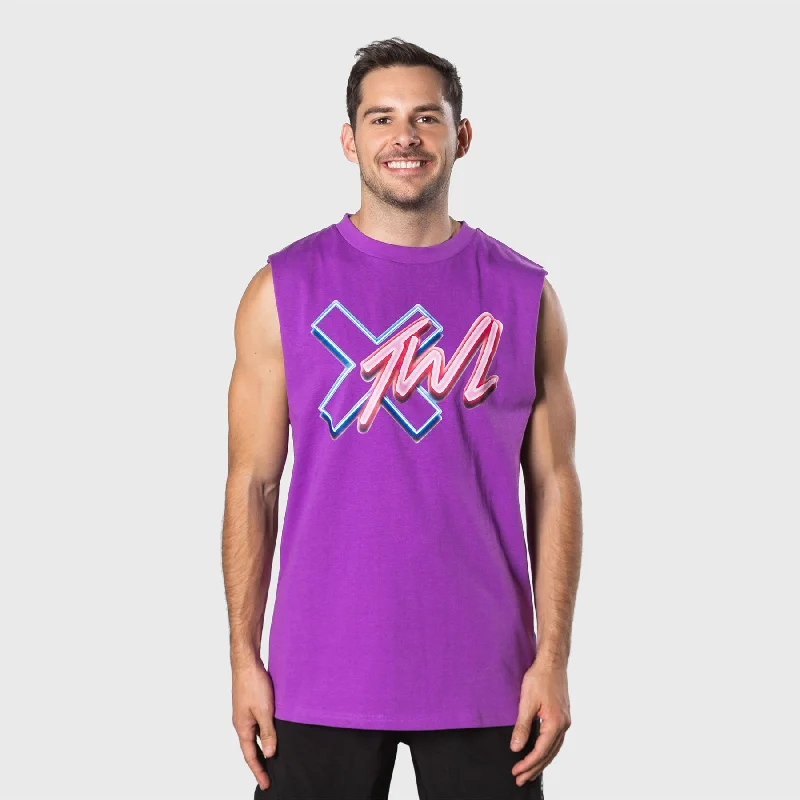 TWL - LIFESTYLE OVERSIZED MUSCLE TANK - IRIS/NEON fitness tank top