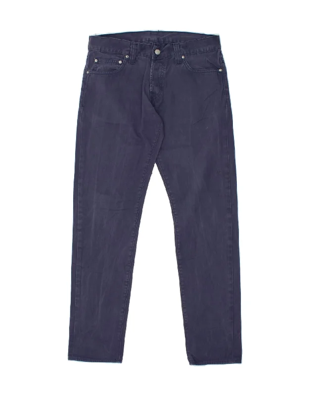 CARHARTT Womens Buccaneers Slim Fit Casual Trousers W30 L32 Navy Blue Trousers Modern Contemporary