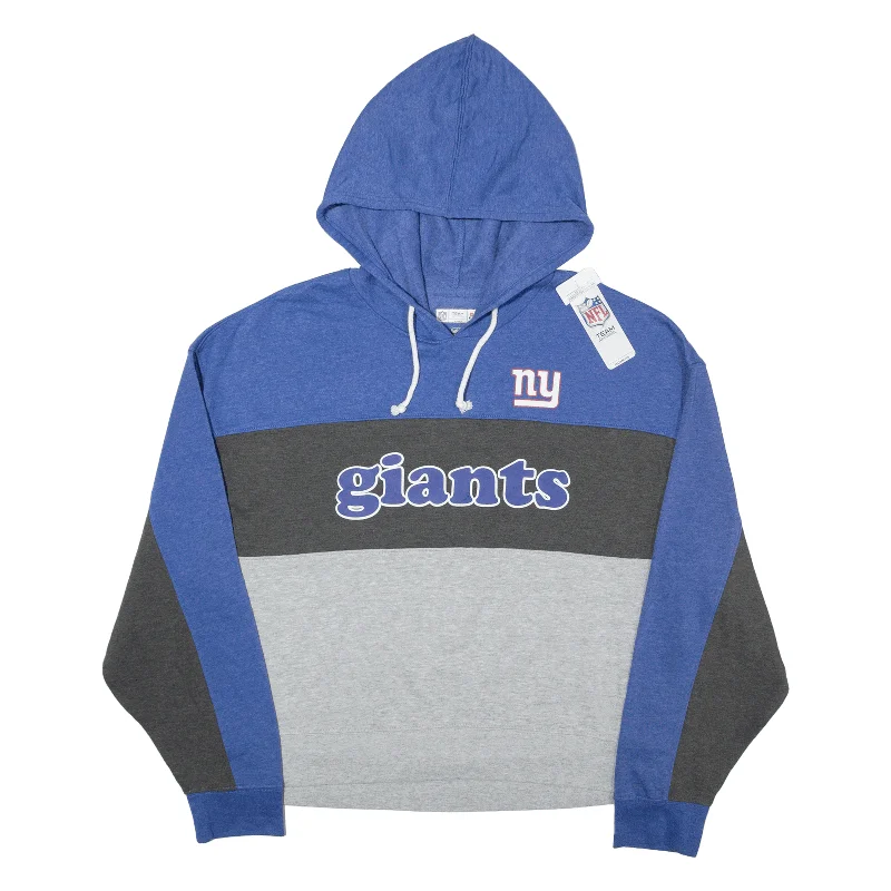 NFL New York Giants Hoodie Blue Pullover Womens L Three Quarter Sleeve