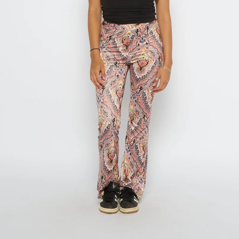 Psychedelic Design Boot Flared Trousers - UK 8 Trousers Review Highly