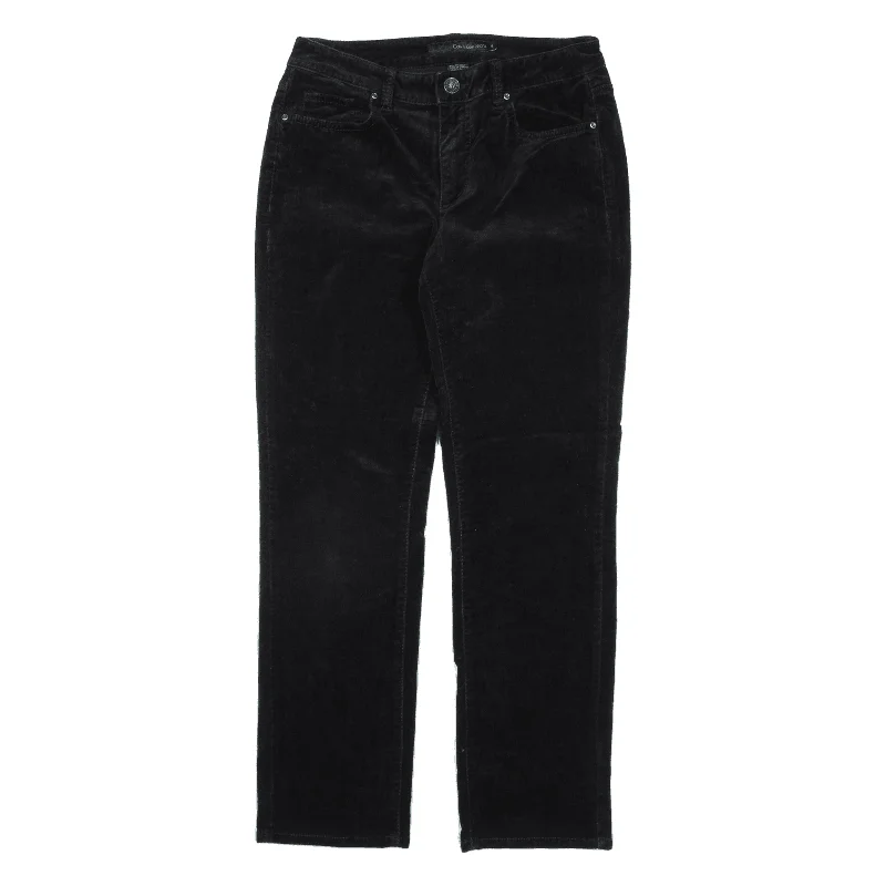 CALVIN KLEIN Corduroy Trousers Black Regular Straight Womens W28 L28 Trousers Seasonal Trendy