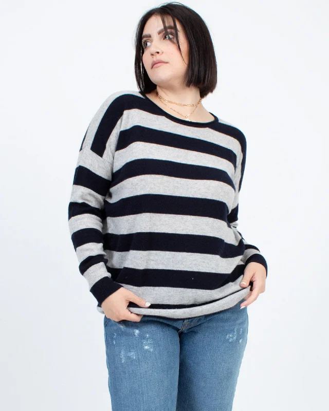 Striped Pullover Sweater Soft Wool Sweater