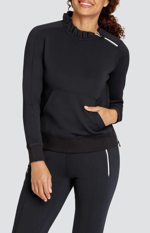 Tail Activewear  CONDOLEEZA PULLOVER - Noir Short Sleeve Top