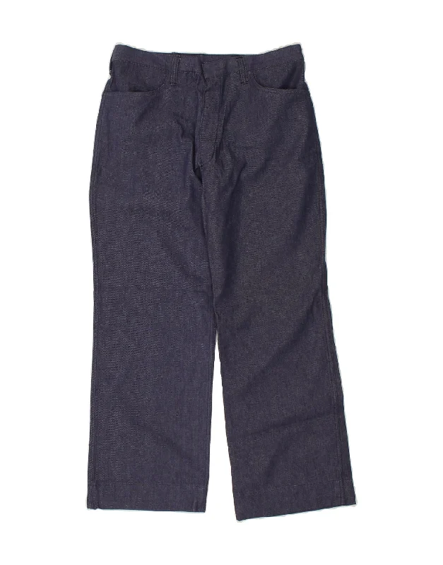 VINTAGE Womens Straight Casual Trousers W34 L29  Navy Blue Chinos Cotton Straight Leg