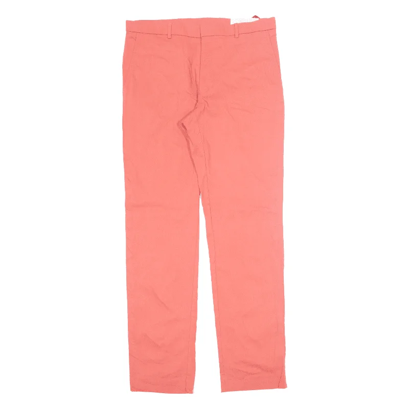 TOMMY HILFIGER Flex Chino Trousers Pink Slim Straight Womens W33 L32 Trousers Harem Relaxed Fit