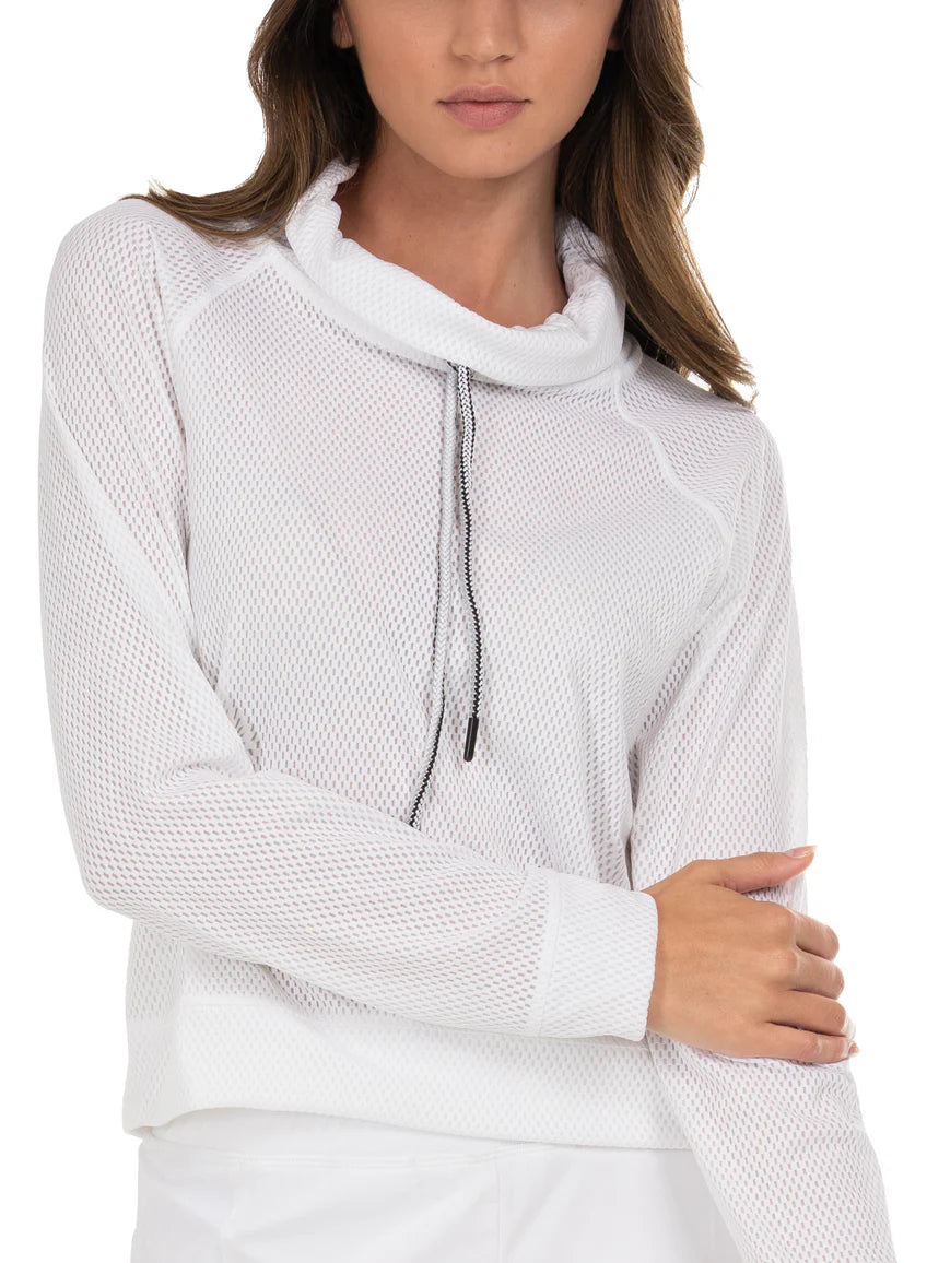 High Neck Pullover Long Sleeve Button Front Sweater