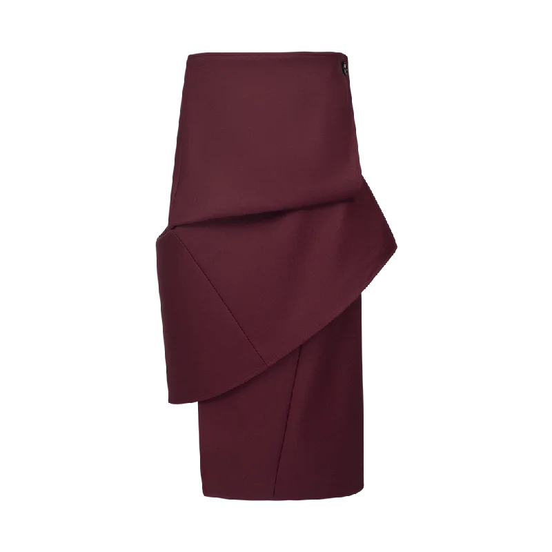 Tiered Wrap Midi Skirt button skirt front