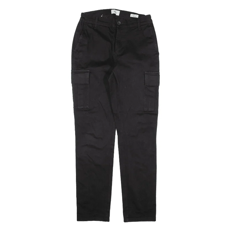 C&A Cargo Womens Trousers Black Regular Tapered W26 L32 Trousers Chinos Classic