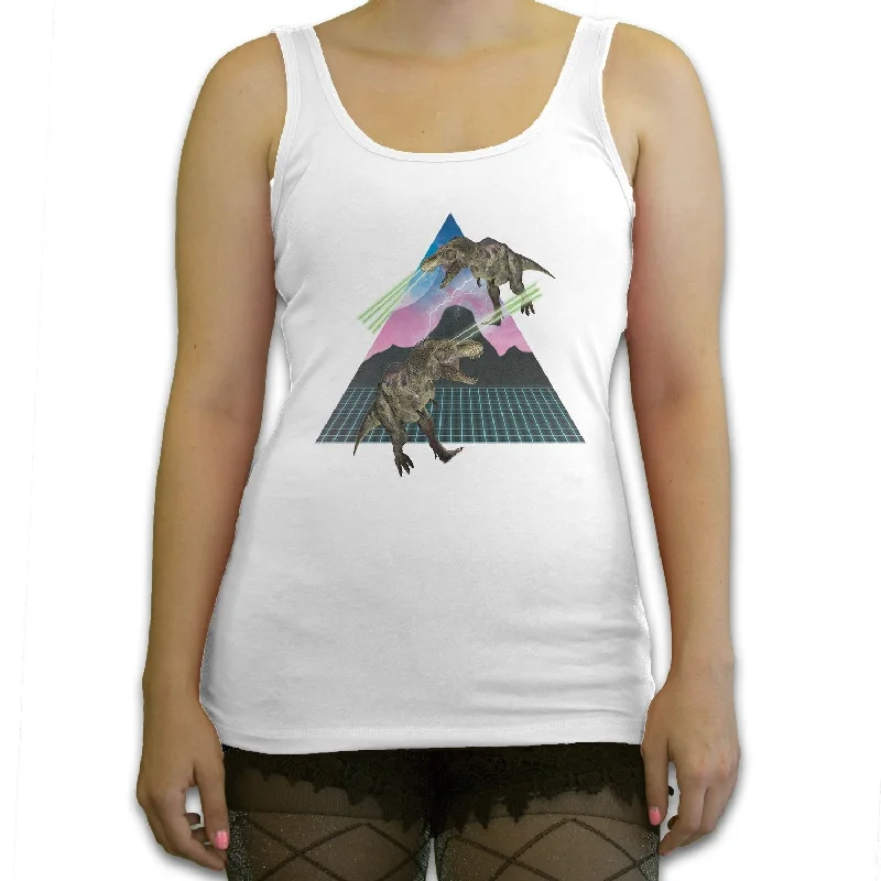 Function - Laser T-rex Women's Fashion Tank Top one shoulder tank