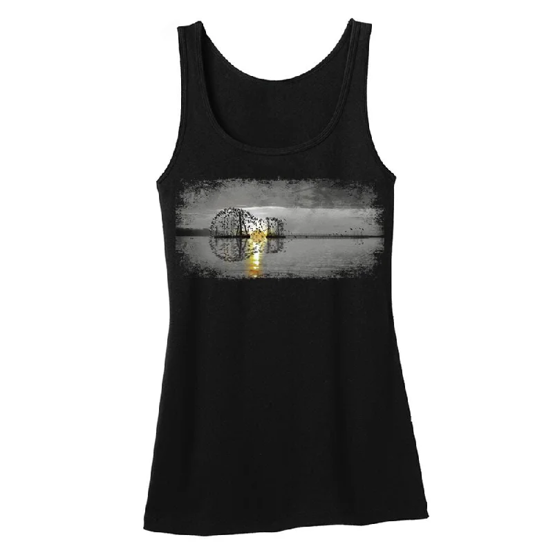 Tribut - Grey Acoustic Sunset Tank (Women) bold tank top