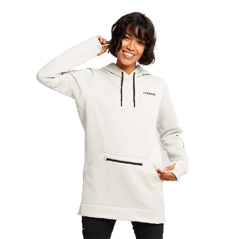 Burton Womens Oak Long Pullover Hoodie - Stout White Wrist Length Sleeve