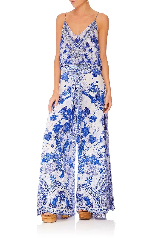 HIGH WAISTED TROUSER WITH GODET THE FAN SEA Trousers Recommended Stylist